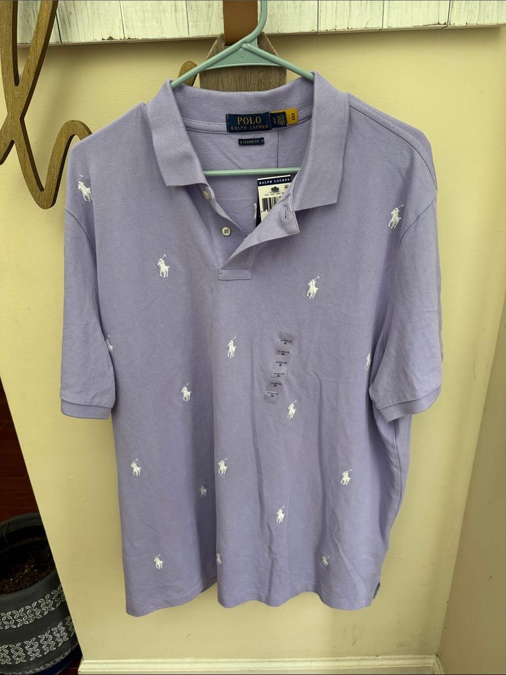 Polo by Ralph Lauren Light Lavender Short-Sleeve Embroidered Polo